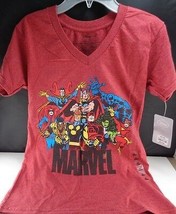 LADIES TEEN Avengers Marvel Comics T-shirt XS Thor She Hulk Dare Devil Red New - £10.27 GBP