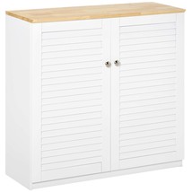 HOMCOM White Sideboard Buffet Kitchen Coffee Bar Cabinet with Louvered D... - $2,577.01 MXN
