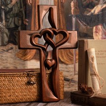 Unique Wedding Gifts, Intertwined Heart Wooden Cross, Gifts for Couples - $49.99+