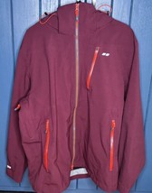 Mens Koppen Maroon Red Rain Jacket Windbreaker Coat Large Tech Pocket Go... - $29.70