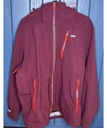 Mens Koppen Maroon Red Rain Jacket Windbreaker Coat Large Tech Pocket Go... - $29.70