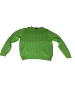 Greenwich Womens Pullover Sweater Size L Green Cotton Cable Knit Vintage - $337.62 MXN