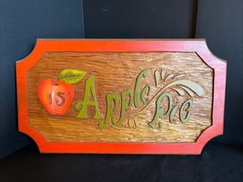 Vintage Apple Pie Sign-Rustic  Wooden Farmhouse Handmade Hand Painted - $19.30