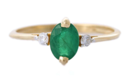 14K Gold Emerald Ring - £303.62 GBP