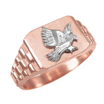 10K Mens Rose Gold American Eagle Ring - £329.58 GBP