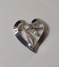 Vintage 925 Sterling Silver Van Dell Heart Brooch - £87.66 GBP