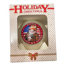 Holiday Greetings United We Stand The Home Depot 2001 Patriotic Glass Ornament - £8.20 GBP