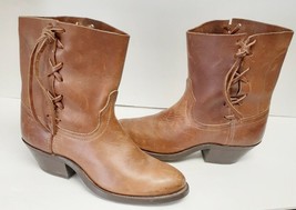 Hand Crafted Women&#39;s Western Cowboy Boots Laces Brown No Size 8.5 (?) - £47.12 GBP