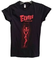 Elvira Mistress of the Dark T-Shirt Ladies M Horror Movies Black Slinky Coffin - £21.47 GBP