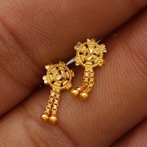 Tiny Stud Flower Earrings 20k Gold Stud Tops Women Earrings Baby Earrings Handma - £89.52 GBP