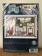 New Sealed Vintage Sunset Jiffy Cross Stitch Golf 7&quot; x 5&quot; Sewing Kit USA Made - £23.94 GBP