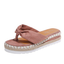 Women&#39;s Wedge Platform Sandals Summer Shoes Ladies Thick Bottom Hemp Rope Flip F - £26.32 GBP