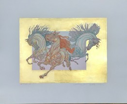 Rare 1/150 Guillaume Azoulay Le Horla H/COLORED Etching On Paper W/GOLD Leaf Coa - £418.44 GBP