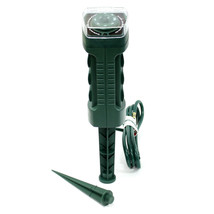 6 Outlet Outdoor Yard Grounded Power Stake Timer Dawndust Light Sensor Ul Listed - £39.95 GBP