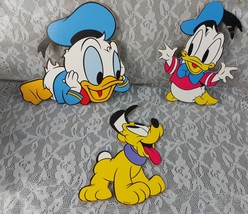 Disney Donald Duck Pluto Baby Nursery Wall Decor Pressed Cardboard Hangi... - $19.95