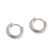 S&#39;STEEL 925 Silver Hoop Earring Fine Jewelry Minimalist Designer Valentine&#39;s Day - £17.75 GBP
