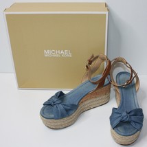 Michael by Michael Kors Maxwell Mid-Wedge Sandals Shoes in Light Denim s... - £39.90 GBP