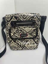 Sakroots Women&#39;s Black White Pocketbook Crossbody Messenger Bag Peace 9”... - $15.88