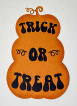 Trick or Treat Pumpkin Die Cut Scrapbook Embellishment Card Junk Journal - £2.76 GBP