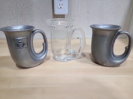 Lot Wilton Pewter &amp; Glass Craft Beer American Horn Mug Tankard Stein Che... - $21.21