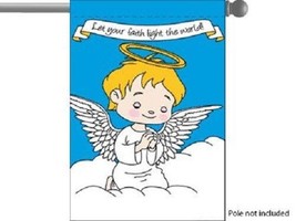 It&#39;s a Boy Angel GARDEN HOUSE BANNER/FLAG 28&quot;X40&quot; SLEEVED PARTYFLAG - £12.50 GBP