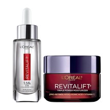 L&#39;Oreal Paris Revitalift 1.5% Pure Hyaluronic Acid Face Serum + Triple Power Ant - £62.34 GBP