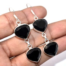 Black Spinel Handmade Christmas Gift Earrings Jewelry 2.70&quot; SA 1330 - £5.15 GBP