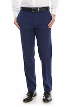 Vince Camuto Mens Slim-Fit Stretch Wrinkle-Resistant Suit Pants Blue Check-40/30 - £42.39 GBP