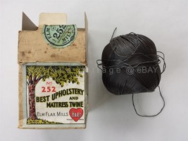 antique ELM FLAX MILLS UPHOLSTERY MATTRESS TWINE w DISPENSER COUNTRY STORE - £70.02 GBP