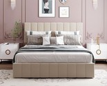 Queen Size Upholstered Platform Bed with a Hydraulic Storage System, Woo... - $660.99