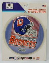 Vintage Denver Broncos NFL 6&quot; Wincraft Button USA HTF - £11.55 GBP