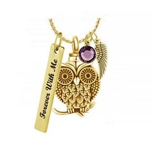 Owl of Love Gold Cremation Jewelry Urn  - Love Charms™ Option - £31.42 GBP