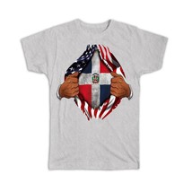 Dominican Republic : Gift T-Shirt Flag USA American Chest Dominican Expat Countr - £19.65 GBP