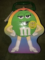 Green M&amp;M&#39;s metal tin with Skittles Sealed - £15.46 GBP