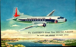 Fly Eastern&#39;s Great New Silver FALCON-VINTAGE Airline Postcard BK42 - £3.16 GBP