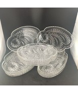 Lot Of 13 Vintage Federal Pressed Glass Homestead Clear Oval Snack Plates - €25,75 EUR