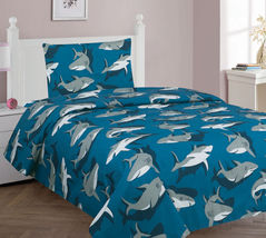 KIDS BEDSHEET SET TWIN PRINTED DESIGN MICROFIBER FLAT FITTED SHEET PILLO... - £27.32 GBP