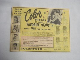1956 Ad Photos of Your Favorite Stars Elvis Presley, Debbie Reynolds, Doris Day - £6.29 GBP
