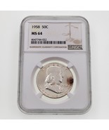 Moneda De 50 Centavos Franklin De 1958 Calificada Por NGC Como MS-64 - $71.80 CAD