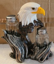 BALD EAGLE TREE BIRD PROUD SEASONS SALT AND PEPPER SHAKER SET - $29.72