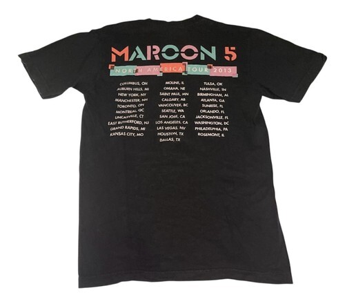 Maroon 5 North America Tour 2013 Black Graphic Band T-Shirt Size S New Item image 6