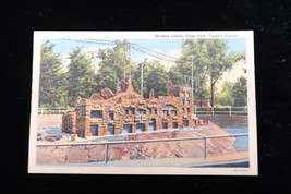 Vtg Linen Postcard KS Monkey Island Gage Park Zoo Topeka Kansas 1938 Cur... - $6.00
