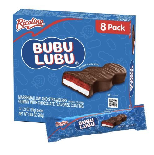 Ricolino Bubulubu Chocolate Strawberry Gummy and Marshmallow Candy, 8 Count Box - $16.78