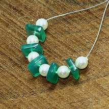 Mother Of Pearl Round Green Onyx Beads Briolette Natural Loose Gemstone Jewelry - £2.11 GBP
