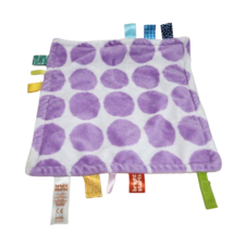 Bright Starts Purple Polka Dot Circle / Peach Taggies Security Blanket Soft - £25.25 GBP