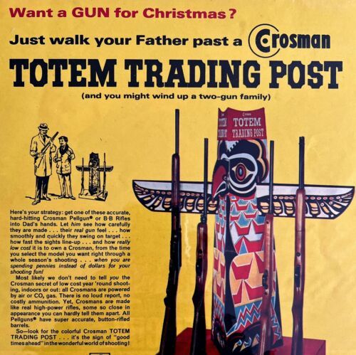 Crosman Totem Trading Post 1964 Advertisement Lithograph Firearms Guns D... - $69.99