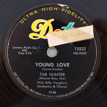 Tab Hunter – Young Love / Red Sails In The Sunset 1956 10&quot; 78pm Record Dot 15533 - $39.25