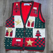Belle Point Christmas Sweater Vest Extra Large Holiday Winter Ugly Red G... - £23.54 GBP
