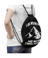 Mountains Drawstring Gym Bag - Lightweight Durable Polyester with Small ... - £33.09 GBP