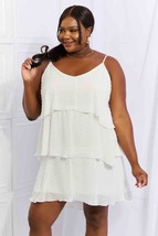Culture Code By The River Full Size Cascade Ruffle Style Cami Dress in Soft Whit - £31.30 GBP